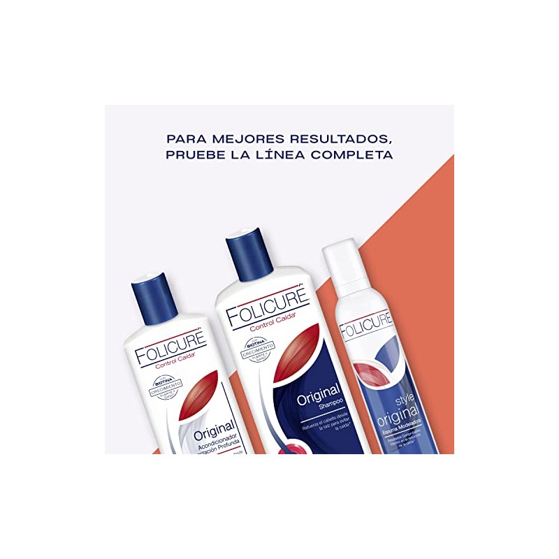 Folicuré Shampoo Original control caída con FolisacáridosTM, Pantenol y Biotina