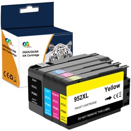 OGOUGUAN 952XL Ink 952 Ink Cartridges Combo Pack Replacement for HP952 XL 952 Ink Cartridge Compatible Officejet Pro 7740 7720 8210 8702 8710 8720 8740 8730 7730 Printer, Black Cyan Magenta Yellow