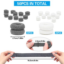 FINEASY Pack of 50 Finger Bandages, Stretchy Finger Plasters, Fingertip Protection, Finger Cots Bandage, Finger Protectors, Finger Cots for Work, Kitchen, Finger Protection for Injury, White & Black