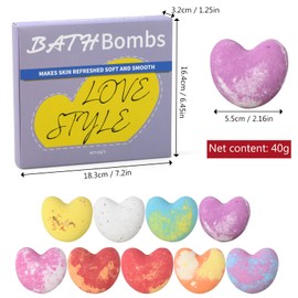 Litinliv 9PCS Love Heart Bath Bombs Gift Set, Natural Shower Bath Bombs with SPA Aromatherapy, Beauty Spa Gift Set, Bath Fizzers for Women, Girls, Girlfriend, Mothers Day Birthday Christmas Gifts (B)