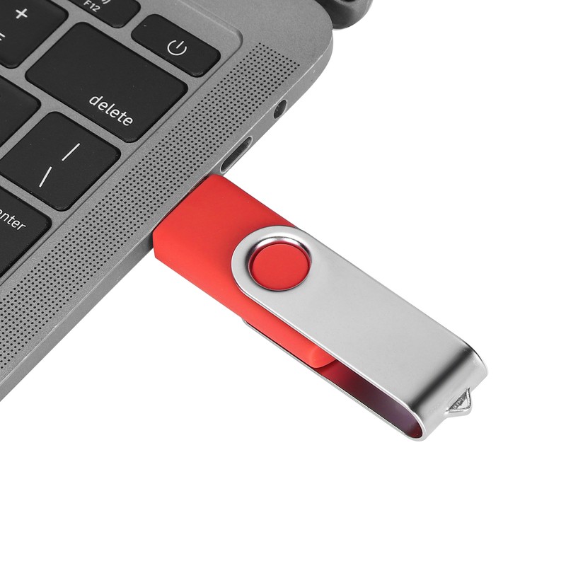 USB Flash Drive Candy Red Rotatable Portable Storage Memory Stick