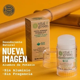 Vital Green Desodorante Cristal Con Aloe 100gr (paq 3 Unds)