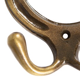 Hammer and Tongs - Horse Shoe Double Coat Hook - W100mm x H110mm - Brass