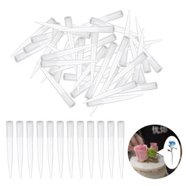 CALLYSONIC 40 Stück Reagenzgläser für Blumen, Blumenröhrchen für Kuchen Deko, Reagenzglas Kunststoff, Torten Zubehör, Tortenspitze Klein, Einfaches Anordnen von Blumen für Kuchendekoration