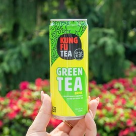 Kung Fu Tea Canned Green Tea – Lightly Sweetened Green Tea in a Can, Ready to Drink – All Natural, Premium Iced Tea – 10.8 oz Cans, Pack of 6