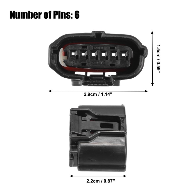 X AUTOHAUX 1 Set 6 Pin No.9098012303 Accelerator Pedal Connector