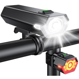 Cuvccn Upgraded Bike Lights Super Bright, 4+6 Modes Rechargeable Bicycle Lights Front & Rear with Side Lights, 360°Rotatable Bike Headlight, IP65 Waterproof Bike Tail Light for Day/Night Riding Safety