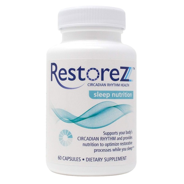Savant Science RestoreZ Sleep Nutrition (60 Capsules) Natural Sleep Aid Supplement - Restore Restful Sleep and Circadian Balance - Non-Habit Forming Sleep Vitamins