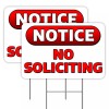Vista Flags NO SOLICITING 2 Pack Double-Sided Yard Signs 16" x 24" with Metal Stakes (Made i