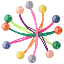 Ligas Para Cabello Con Bolitas 12 Piezas Accesorios Elásticos Para Mujeres Y Niñas Anillos Para El Pelo De 4.72In Colores Candy Para Coletas Y Moños Diarios