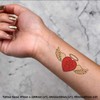 4 x 'Paw Print Angel Heart' Temporary Tattoos - Water