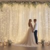 30×10ft White Tulle Backdrop Curtain with Lights String for Parites,