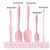 DUFEIMOY 5 Piece Pink Silicone Spatula Set, Heat Resistant Rubber