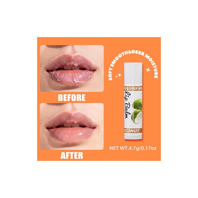 Lip Balm, Flavored Moisturizing Lip Balm Variety Pack, 12 Flavors: