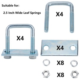 MYZHRE 4 Pcs Leaf Spring Clamp Kit, Fits Up To 2.5 Inch Wide Leaf Springs, Locks Springs Together for Stabilizing, Better Axle Torque Control.