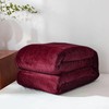 Home Must Haves Burgundy Full Size Solid Flannel Throw Plush