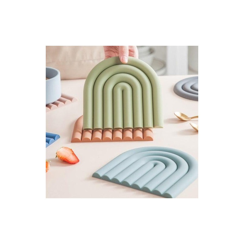 Rainbow Silicone Trivet - Color: Dusty Pink