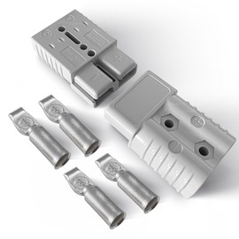 Lyn666 2-4 Gauge Battery Quick Connector 175A 12-36V Battery Quick Disconnect Battery Quick Wire Harness Plug Kit for Car Bike ATV Winches Lifts Motors More (2pcs,Grey)