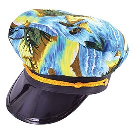 Bristol Novelty BH609 Captain Hat Hawaiian, Unisex-Adult, Multicoloured, One Size