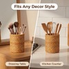 XLP Natural Rattan Pen Holder, Round Wicker Pencil Cup, Boho
