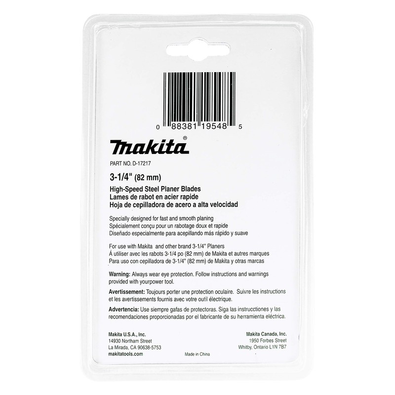 Makita 2 Piece - 3.25" HSS Planer Blades for 3.25"