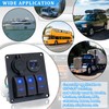 3 Gang Switch Panel, EilxMag Blue Marine Rocker Switch Panel