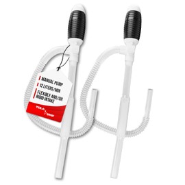 TERA PUMP Flex Fuel Siphon Pump (3 Gal/Min, 2PK) 26.5 inch Outtake Hose, Rigid to Flexible Suction Tube, Compatible with E15 to E85