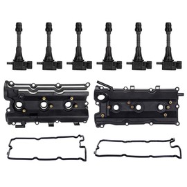 Aintier Left Right Valve Covers Kit Fit for 2003-2008 for Infiniti FX35 with Ignition Coils Pack Set of 6 Compatible with 13264-AM600