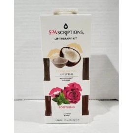 Spascriptions 2 Pack SpaScriptions  Lip Therapy Kit Exfoliating Coconut & Soothing Rose 1.7 Oz