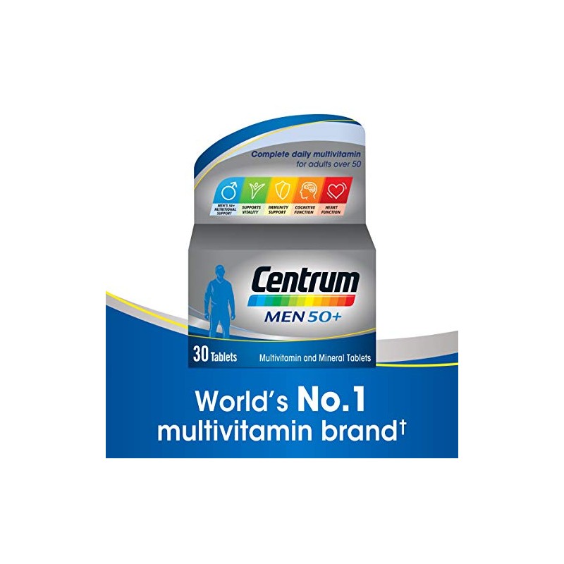 Centrum Men 50+ Multivitamin & Mineral Tablets, 24 essential nutrients