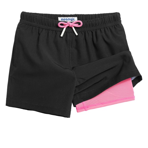 MaaMgic Boys Swim Trunks with Compression Liner Toddler Stretch Quick