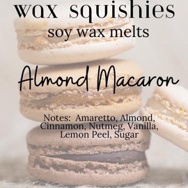 Wax Squishies - 7.5 oz Variety of Scents! Squeeze Wax, Squeezable Wax Melts home fragrance amazing scents:_Almond Macaron