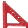 Carpenter Square Hole Scribing Ruler 45 90 Degree Aluminum Alloy