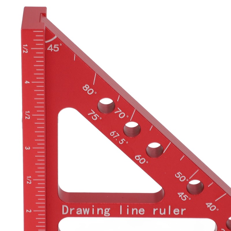 Carpenter Square Hole Scribing Ruler 45 90 Degree Aluminum Alloy