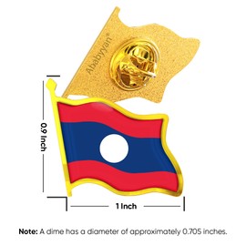 Laos Flag Lapel Pin - Enamel Metal National Badge | World Travel Souvenir Gifts for Men & Women | Country Flag Patriotic Brooch Bulk Pack of Pins for Hat, Tie, Clothes, Backpack (1pc)
