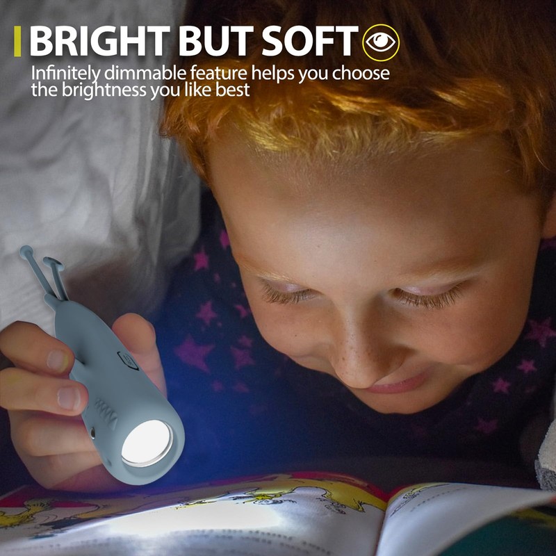 LOVERUIS Rechargeable Flashlights for Boys Kids Flashlight Cool Shark Dimmable
