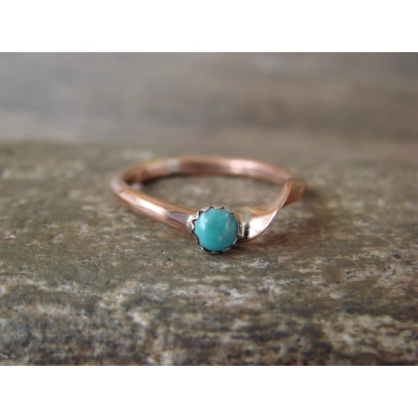 Native Treasures Navajo Copper & Turquoise Ring by Yolanda Skeets