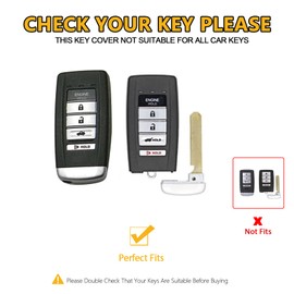 FT FUNTOR 5 buttons Key Fob Cover with Leather Keychain for Acura, Premium TPU Case for ILX MDX RDX RLX TLX (B-Pink)