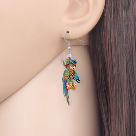 BONSNY Acrylic Drop Dangle Cute Animal Parrot Earrings Jewellery for Women Ladies Bird Lovers Gifts Charms Accessories, Acrylic, Not applicable