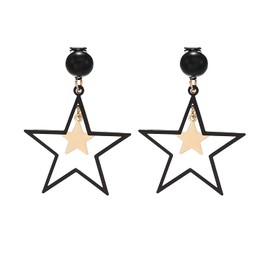 Star Drop Earrings for Women Gold Star Clip on Earrings Double Star Non Piercing Ear Clip Birthday Party Jewelry for Women
