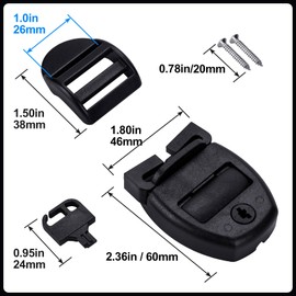 SmallCat 8 Sets Spa Hot Tub Cover Clips, Hot Tub Cover Broken Latch Repair Kit, Replacement Latches 8 Locks, 8 Slides,with 8 Keys and 16 Screws for Spa Cover Straps (Black)