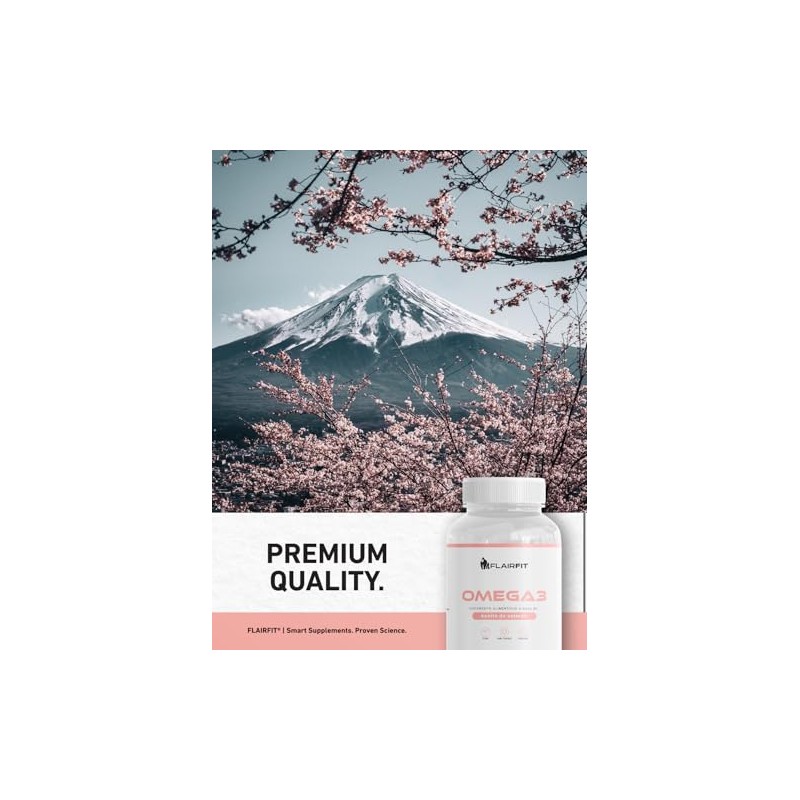 FLAIRFIT Omega 3 de Salmn Suplemento Premium, Alta Concentracin de