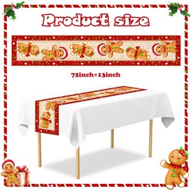 Gingerbread Christmas Decorations Gingerbread Man Christmas Table Runner Vintage Xmas GingerbreadTable Runner Winter Kitchen Dining Table Decoration for Christmas Holiday Home Party Decor 13x72 Inches