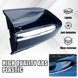 Jerbor Front Left Driver Exterior Door Handle Lock Bezel Cover Cap for Ford Fusion 2013-2020, Door Handle Cap for Edge 2015-2021 for DS7Z-54218A15-DC (Blue Chrome)