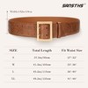 SANSTHS Women Wide Leather Belt for Jeans Dresses Fashion Gold
