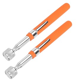 ProBytes Telescopic Magnetic Tool Picker/Finder - Extends to 66 CM/26 Inch, Lifts 5.5 Lbs/2.5 Kg max, Retriever Stick, Metal Grabber Wand, Rubber Grip, Garage/DIY Pickup Accessory - Orange 2 Pcs