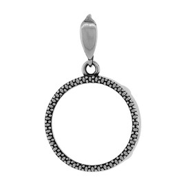 Sterling Silver Penny Bezel 19 mm Coins Prong Back Illusion Edge 1 Cent Coin NOT Included