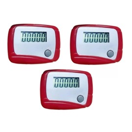 3Pcs Portable Counter Mini Digital LCD Pedometer Sports Walking Running Step Counter Meter Walking Distance Miles,Exercise Time, Calorie Counter, Daily Target Monitor,Electronics and Gadgets,Red