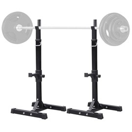 Yaheetech 45-71 Inch Adjustable Squat Rack and Bench Press Rack Portable Olympic Weight Stand Pair of Home Gym Squat Machine