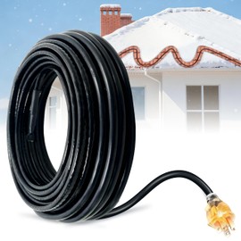 MAXKOSKO 9 FT Roof Heat Cable (10FT Cord), Self-Regulating Snow Melt Cable, 7W/Ft 120V Heat Tape for Roof & Gutters, Industrial Grade Gutter Heater Cable with Fluoropolymer Jacket